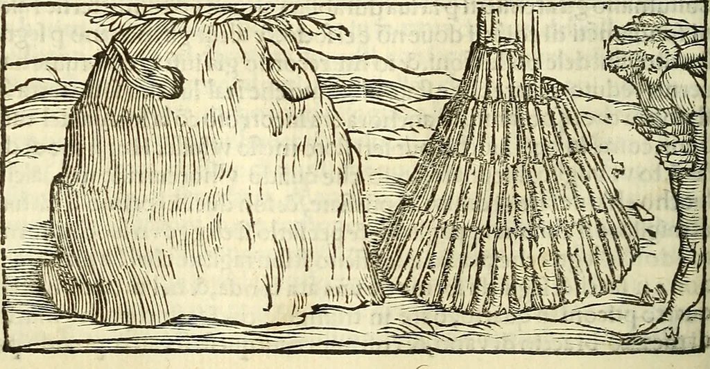 An illustration from De la pirotechnia : Libri X. doue ampiamente si tratta non solo di ogni sorte & diuersita di miniere, ma anchora quanto si ricerca intorno à la prattica di quelle cose di quel che si appartiene à l'arte de la fusione ouer gitto de metalli come d'ogni altra cosa simile à questa, 1540, leaf 143