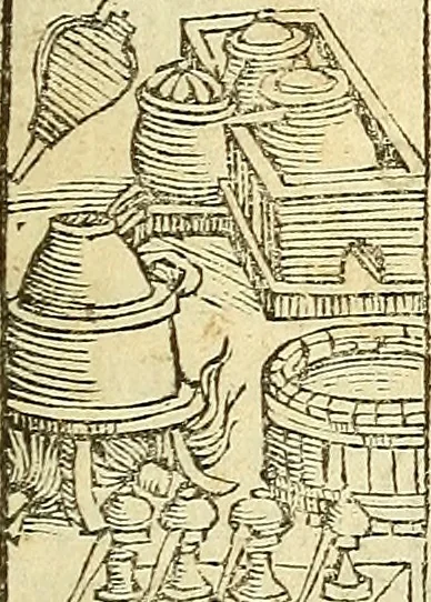 An illustration from De la pirotechnia : Libri X. doue ampiamente si tratta non solo di ogni sorte & diuersita di miniere, ma anchora quanto si ricerca intorno à la prattica di quelle cose di quel che si appartiene à l'arte de la fusione ouer gitto de metalli come d'ogni altra cosa simile à questa, 1540, leaf 4