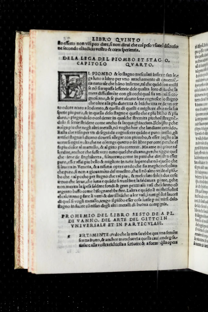 An illustration from De la pirotechnia libri X. : dove ampiamente si tratta non solo di ogni sorte & diuersita di miniere, ma anchora quanto si ricerca intorno à la prattica di quelle cose, di quel che si appartiene à l'arte de la fusione, ouer gitto de metalli, come d'ogni altra cosa simile à questa, 1540, leaf 178