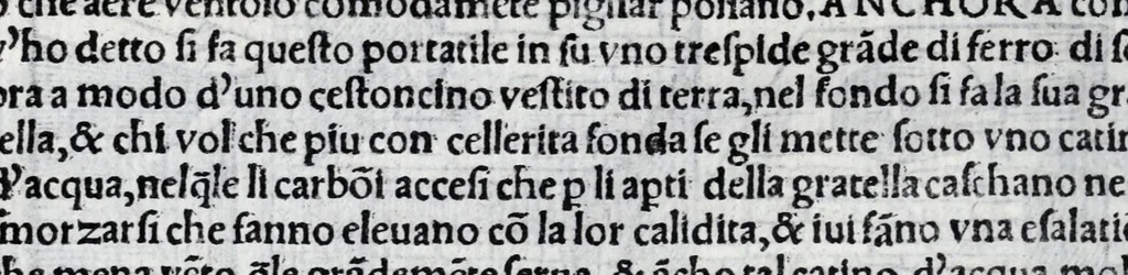 An illustration from De la pirotechnia libri X. : dove ampiamente si tratta non solo di ogni sorte & diuersita di miniere, ma anchora quanto si ricerca intorno à la prattica di quelle cose, di quel che si appartiene à l'arte de la fusione, ouer gitto de metalli, come d'ogni altra cosa simile à questa, 1540, leaf 242