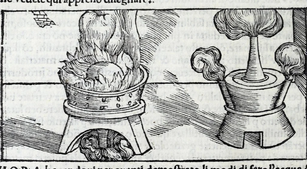 An illustration from De la pirotechnia libri X. : dove ampiamente si tratta non solo di ogni sorte & diuersita di miniere, ma anchora quanto si ricerca intorno à la prattica di quelle cose, di quel che si appartiene à l'arte de la fusione, ouer gitto de metalli, come d'ogni altra cosa simile à questa, 1540, leaf 292