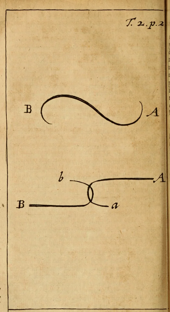 An illustration from De la recherche de la verité : où L'on traitte de la nature de l'esprit de l'homme, & de l'usage qu'il en doit faire pour éviter l'erreur dans les sciences, 1688, leaf 299