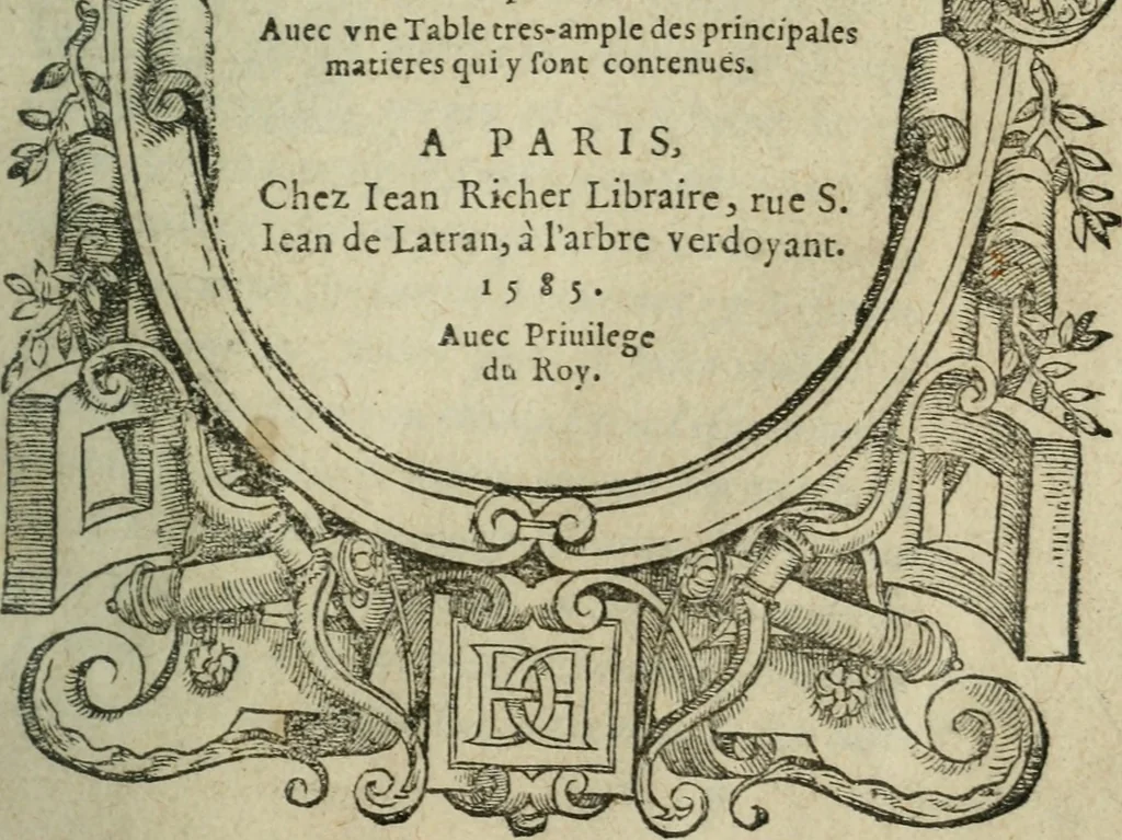An illustration from De la verité de la religion chrestienne, contre les athees, epícuriens, paiens, juifs, mahumedistes & autres infideles. Reueuë par l'autheur. Auec vne table tresample des principales matieres qui y sont contenues, 1585, leaf 4