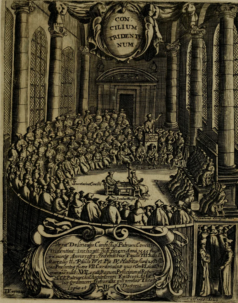An illustration from Historia del Concilio Tridentino, 1629, leaf 8