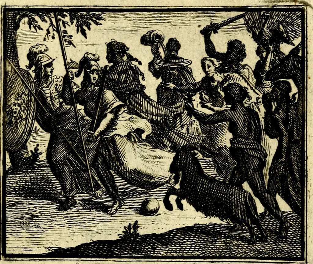 An illustration from De leermeester der zeden, vertoond in Horatius zinnebeelden, lierzangen, enz., Lof van 't landleven, en Bespiegeling op 't leven der menschen, verbeeld in de vier getyden des jaars. Met veele uitmuntende verzen vermeerderd, 1781, leaf 14