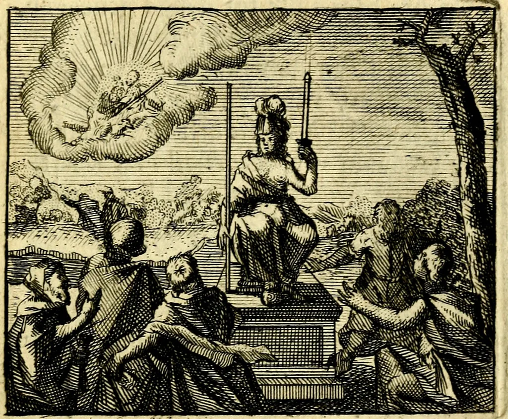 An illustration from De leermeester der zeden, vertoond in Horatius zinnebeelden, lierzangen, enz., Lof van 't landleven, en Bespiegeling op 't leven der menschen, verbeeld in de vier getyden des jaars. Met veele uitmuntende verzen vermeerderd, 1781, leaf 16