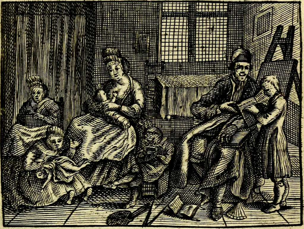 An illustration from De leermeester der zeden, vertoond in Horatius zinnebeelden, lierzangen, enz., Lof van 't landleven, en Bespiegeling op 't leven der menschen, verbeeld in de vier getyden des jaars. Met veele uitmuntende verzen vermeerderd, 1781, leaf 18