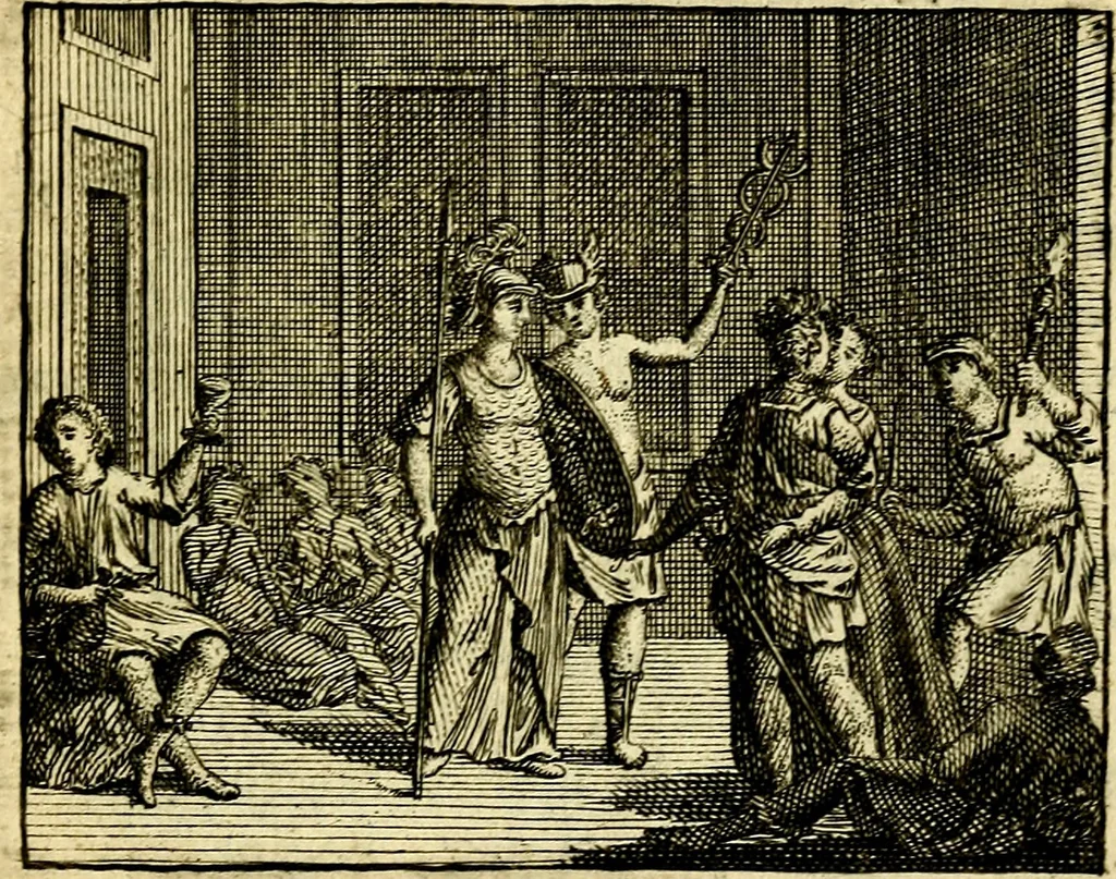 An illustration from De leermeester der zeden, vertoond in Horatius zinnebeelden, lierzangen, enz., Lof van 't landleven, en Bespiegeling op 't leven der menschen, verbeeld in de vier getyden des jaars. Met veele uitmuntende verzen vermeerderd, 1781, leaf 22