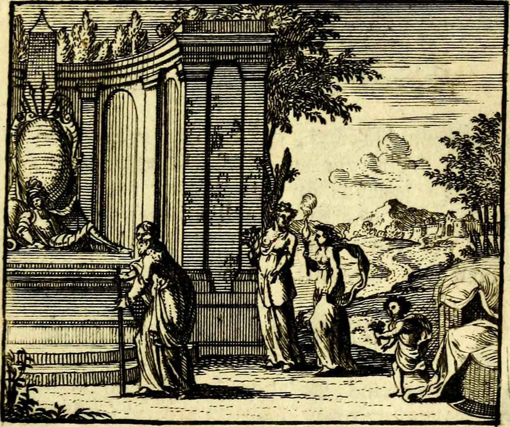 An illustration from De leermeester der zeden, vertoond in Horatius zinnebeelden, lierzangen, enz., Lof van 't landleven, en Bespiegeling op 't leven der menschen, verbeeld in de vier getyden des jaars. Met veele uitmuntende verzen vermeerderd, 1781, leaf 286