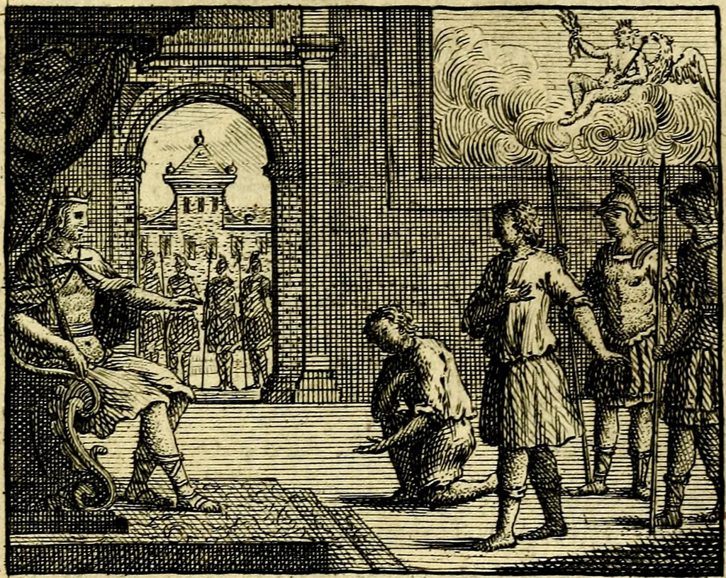 An illustration from De leermeester der zeden, vertoond in Horatius zinnebeelden, lierzangen, enz., Lof van 't landleven, en Bespiegeling op 't leven der menschen, verbeeld in de vier getyden des jaars. Met veele uitmuntende verzen vermeerderd, 1781, leaf 30