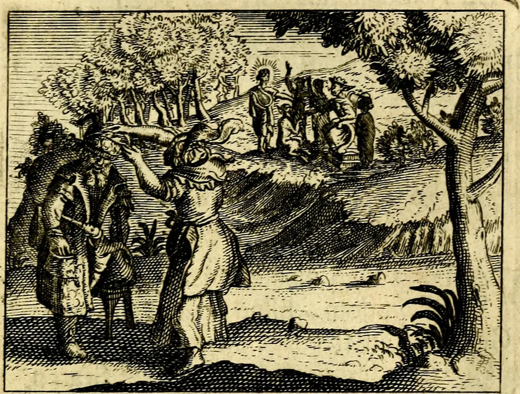 An illustration from De leermeester der zeden, vertoond in Horatius zinnebeelden, lierzangen, enz., Lof van 't landleven, en Bespiegeling op 't leven der menschen, verbeeld in de vier getyden des jaars. Met veele uitmuntende verzen vermeerderd, 1781, leaf 40