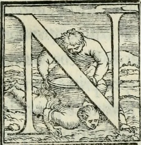 An illustration from De le lettere di m. Clavdio Tolomei lib. sette. Con vna breve dichiarazione in fine di tvtto l'ordin de l'ortografia di qvesta opera, 1547, leaf 106