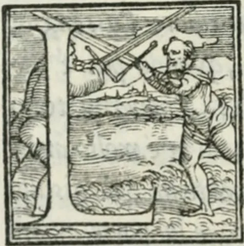 An illustration from De le lettere di m. Clavdio Tolomei lib. sette. Con vna breve dichiarazione in fine di tvtto l'ordin de l'ortografia di qvesta opera, 1547, leaf 109