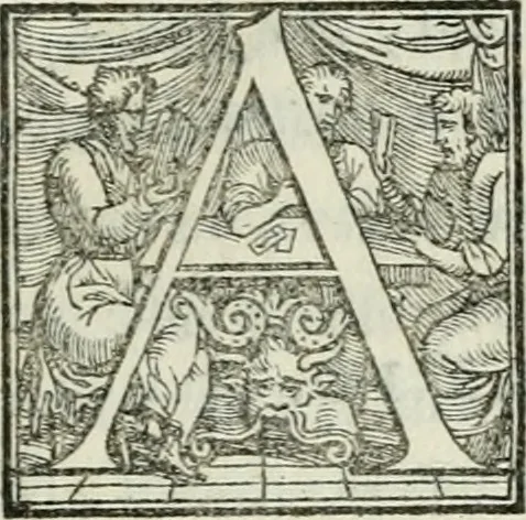 An illustration from De le lettere di m. Clavdio Tolomei lib. sette. Con vna breve dichiarazione in fine di tvtto l'ordin de l'ortografia di qvesta opera, 1547, leaf 160