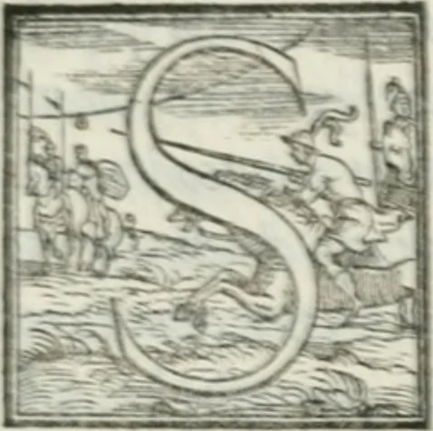 An illustration from De le lettere di m. Clavdio Tolomei lib. sette. Con vna breve dichiarazione in fine di tvtto l'ordin de l'ortografia di qvesta opera, 1547, leaf 205