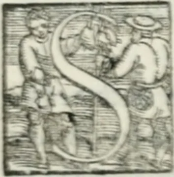 An illustration from De le lettere di m. Clavdio Tolomei lib. sette. Con vna breve dichiarazione in fine di tvtto l'ordin de l'ortografia di qvesta opera, 1547, leaf 205