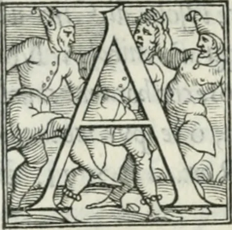 An illustration from De le lettere di m. Clavdio Tolomei lib. sette. Con vna breve dichiarazione in fine di tvtto l'ordin de l'ortografia di qvesta opera, 1547, leaf 221