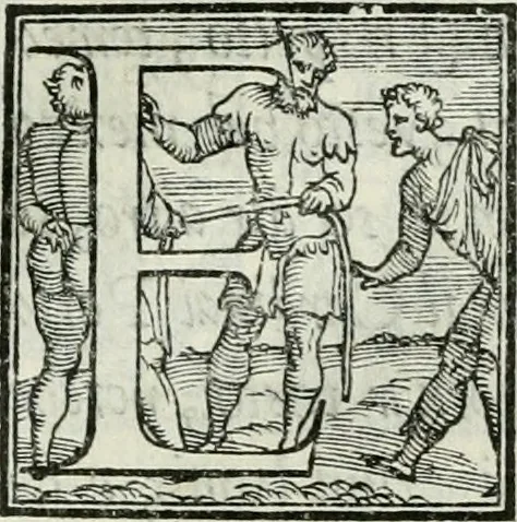 An illustration from De le lettere di m. Clavdio Tolomei lib. sette. Con vna breve dichiarazione in fine di tvtto l'ordin de l'ortografia di qvesta opera, 1547, leaf 222