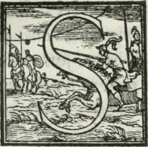 An illustration from De le lettere di m. Clavdio Tolomei lib. sette. Con vna breve dichiarazione in fine di tvtto l'ordin de l'ortografia di qvesta opera, 1547, leaf 225
