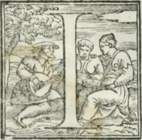 An illustration from De le lettere di m. Clavdio Tolomei lib. sette. Con vna breve dichiarazione in fine di tvtto l'ordin de l'ortografia di qvesta opera, 1547, leaf 25