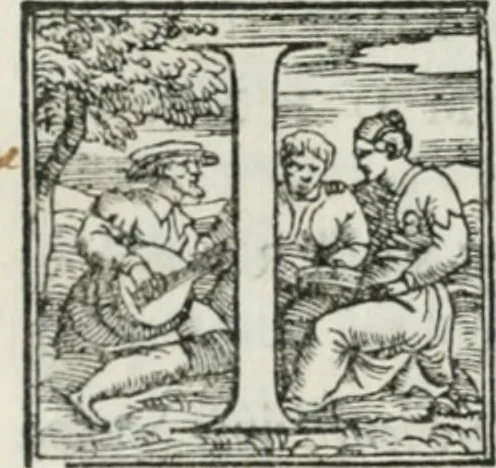 An illustration from De le lettere di m. Clavdio Tolomei lib. sette. Con vna breve dichiarazione in fine di tvtto l'ordin de l'ortografia di qvesta opera, 1547, leaf 27
