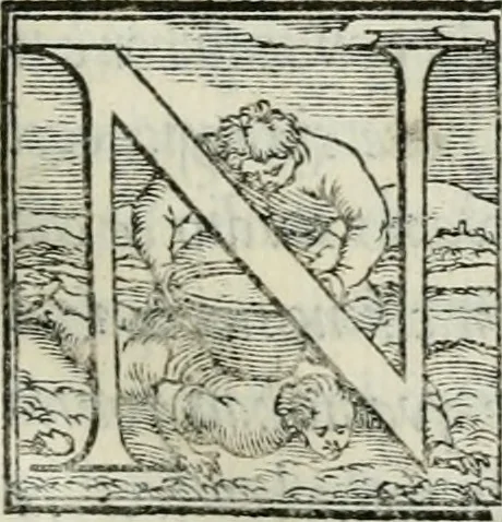 An illustration from De le lettere di m. Clavdio Tolomei lib. sette. Con vna breve dichiarazione in fine di tvtto l'ordin de l'ortografia di qvesta opera, 1547, leaf 36
