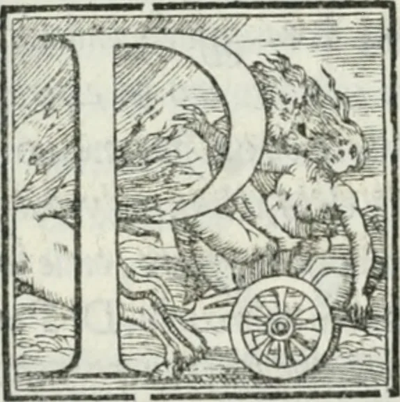 An illustration from De le lettere di m. Clavdio Tolomei lib. sette. Con vna breve dichiarazione in fine di tvtto l'ordin de l'ortografia di qvesta opera, 1547, leaf 407