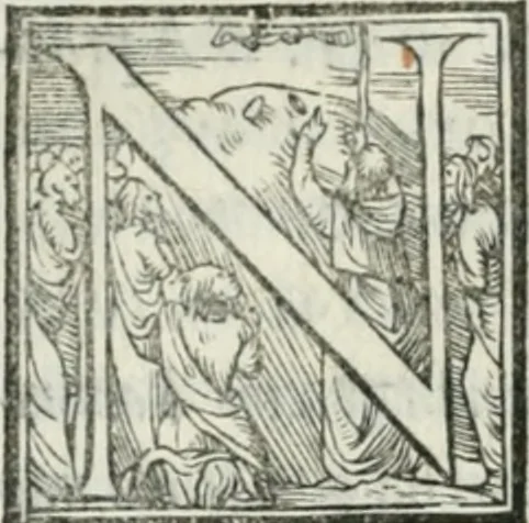 An illustration from De le lettere di m. Clavdio Tolomei lib. sette. Con vna breve dichiarazione in fine di tvtto l'ordin de l'ortografia di qvesta opera, 1547, leaf 409
