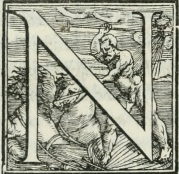 An illustration from De le lettere di m. Clavdio Tolomei lib. sette. Con vna breve dichiarazione in fine di tvtto l'ordin de l'ortografia di qvesta opera, 1547, leaf 411