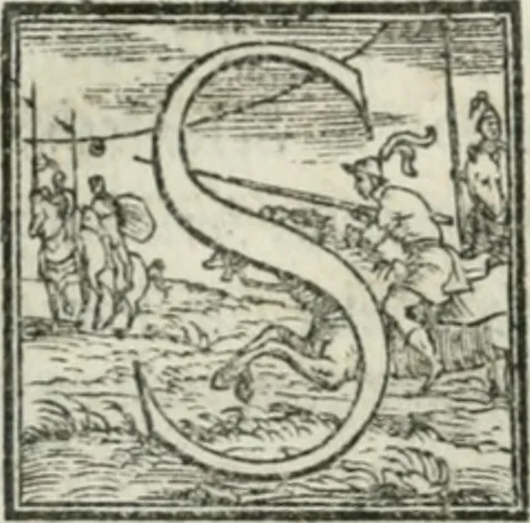 An illustration from De le lettere di m. Clavdio Tolomei lib. sette. Con vna breve dichiarazione in fine di tvtto l'ordin de l'ortografia di qvesta opera, 1547, leaf 439