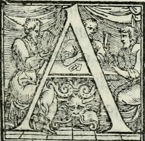 An illustration from De le lettere di m. Clavdio Tolomei lib. sette. Con vna breve dichiarazione in fine di tvtto l'ordin de l'ortografia di qvesta opera, 1547, leaf 44