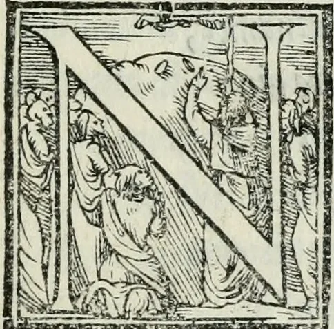 An illustration from De le lettere di m. Clavdio Tolomei lib. sette. Con vna breve dichiarazione in fine di tvtto l'ordin de l'ortografia di qvesta opera, 1547, leaf 440