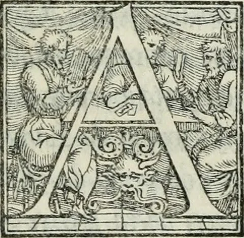 An illustration from De le lettere di m. Clavdio Tolomei lib. sette. Con vna breve dichiarazione in fine di tvtto l'ordin de l'ortografia di qvesta opera, 1547, leaf 454