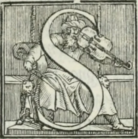 An illustration from De le lettere di m. Clavdio Tolomei lib. sette. Con vna breve dichiarazione in fine di tvtto l'ordin de l'ortografia di qvesta opera, 1547, leaf 63
