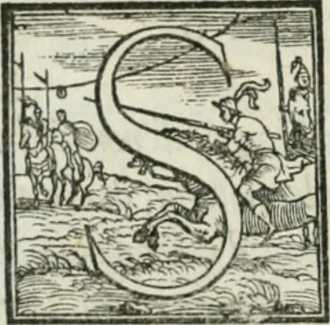 An illustration from De le lettere di m. Clavdio Tolomei lib. sette. Con vna breve dichiarazione in fine di tvtto l'ordin de l'ortografia di qvesta opera, 1547, leaf 75