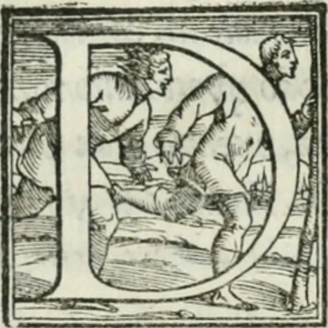 An illustration from De le lettere di m. Clavdio Tolomei lib. sette. Con vna breve dichiarazione in fine di tvtto l'ordin de l'ortografia di qvesta opera, 1547, leaf 77