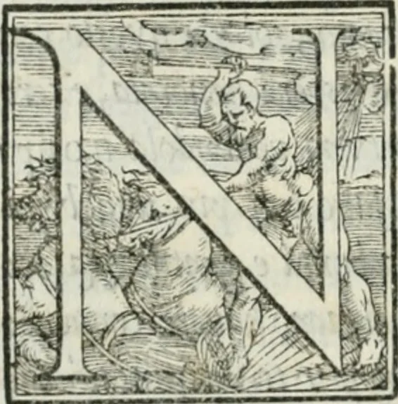 An illustration from De le lettere di m. Clavdio Tolomei lib. sette. Con vna breve dichiarazione in fine di tvtto l'ordin de l'ortografia di qvesta opera, 1547, leaf 85