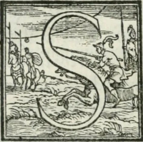 An illustration from De le lettere di m. Clavdio Tolomei lib. sette. Con vna breve dichiarazione in fine di tvtto l'ordin de l'ortografia di qvesta opera, 1547, leaf 95