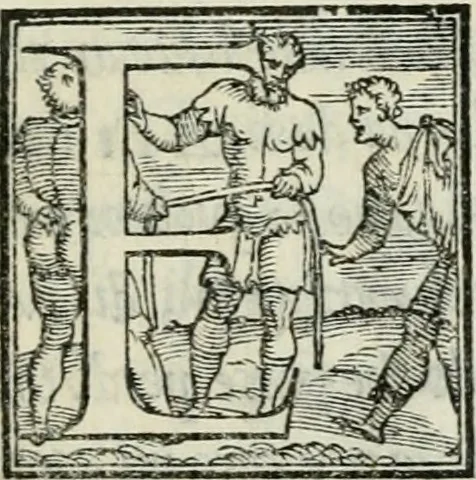 An illustration from De le lettere di m. Clavdio Tolomei lib. sette. Con vna breve dichiarazione in fine di tvtto l'ordin de l'ortografia di qvesta opera, 1547, leaf 96