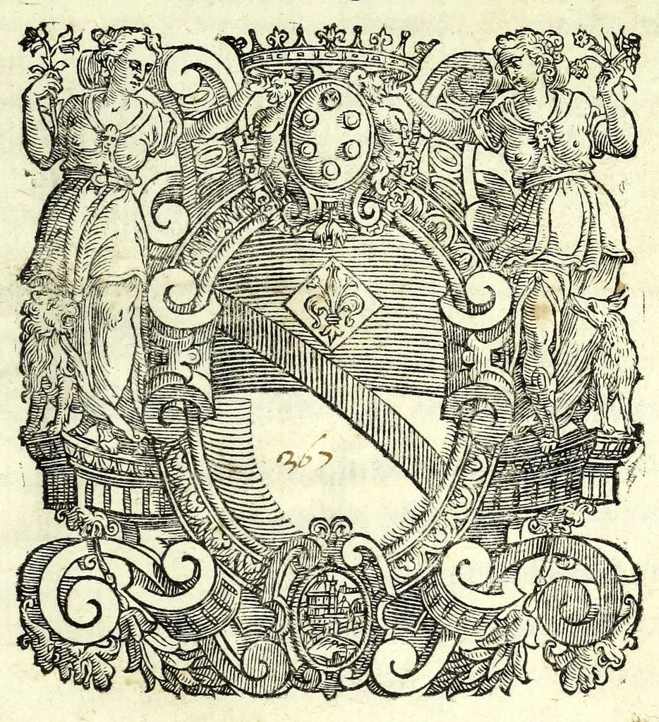 An illustration from De le lettere familiari del commendatore Annibal Caro, volume primo[-secondo], 1587, leaf 5
