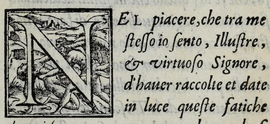 An illustration from De le rime di diversi nobili poeti toscani, 1565, leaf 9