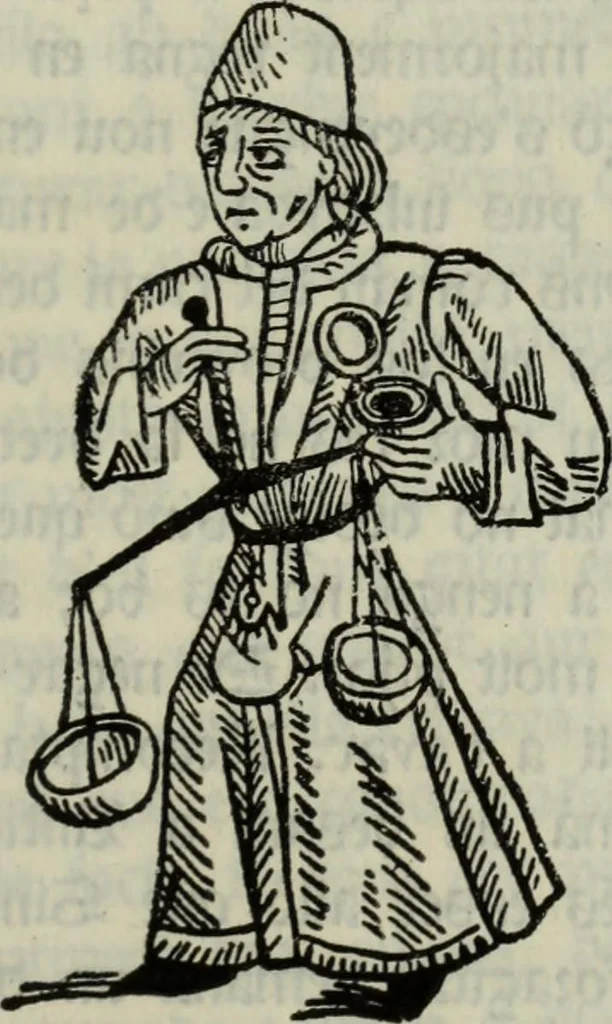 An illustration from De les costumes des homens e debs oficis dels nobles, sobrel Joch des escachs, 1900, leaf 104