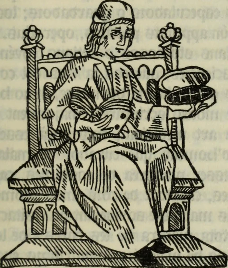 An illustration from De les costumes des homens e debs oficis dels nobles, sobrel Joch des escachs, 1900, leaf 112