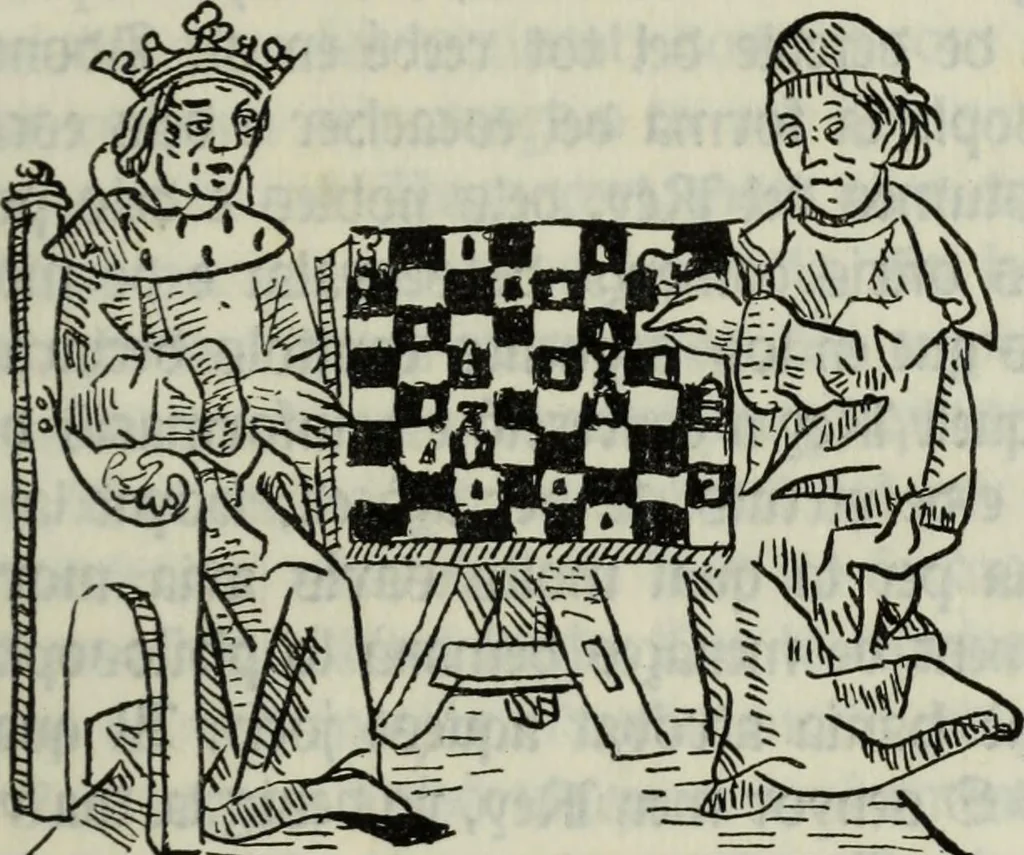 An illustration from De les costumes des homens e debs oficis dels nobles, sobrel Joch des escachs, 1900, leaf 24