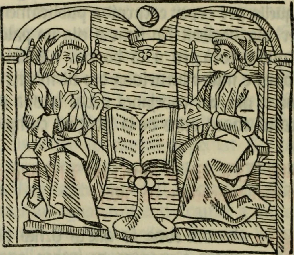 An illustration from De les costumes des homens e debs oficis dels nobles, sobrel Joch des escachs, 1900, leaf 47