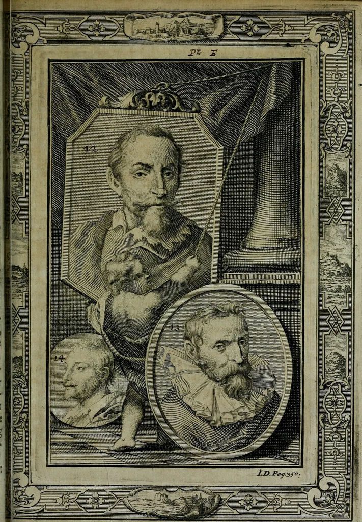 An illustration from De levens-beschryvingen der Nederlandsche konst-schilders en konst-schilderessen, met een uytbreyding over de schilder-konst der ouden, 1729, leaf 385