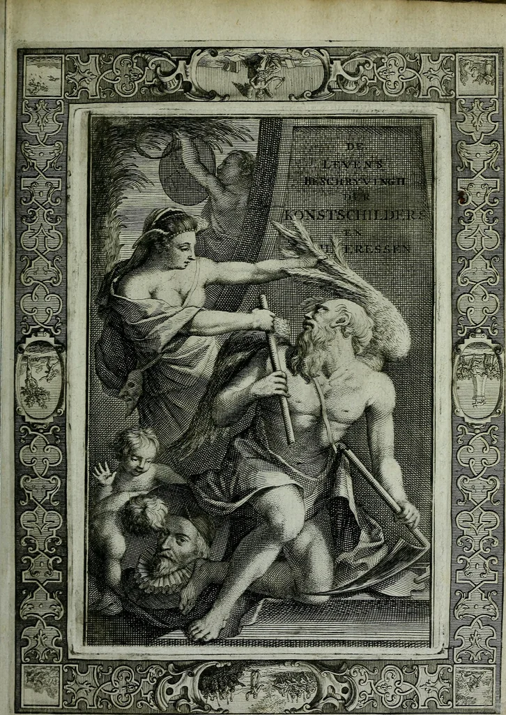 An illustration from De levens-beschryvingen der Nederlandsche konst-schilders en konst-schilderessen, met een uytbreyding over de schilder-konst der ouden, 1729, leaf 6