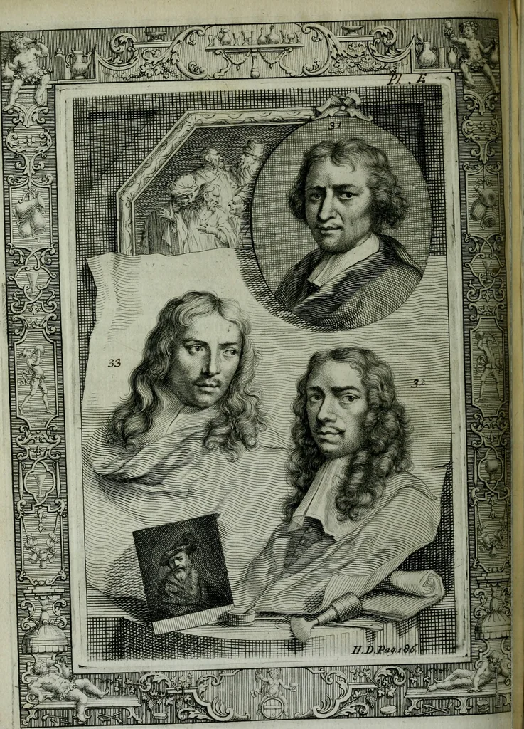 An illustration from De levens-beschryvingen der Nederlandsche konst-schilders en konst-schilderessen, met een uytbreyding over de schilder-konst der ouden, 1729, leaf 217