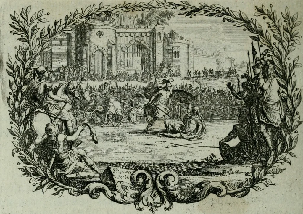 An illustration from De levens-beschryvingen der Nederlandsche konst-schilders en konst-schilderessen, met een uytbreyding over de schilder-konst der ouden, 1729, leaf 335