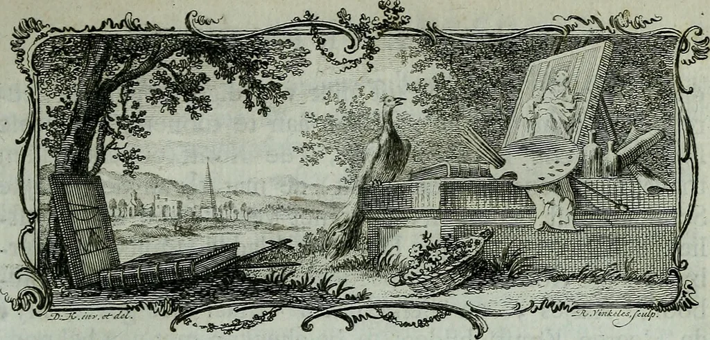 An illustration from De levens-beschryvingen der Nederlandsche konst-schilders en konst-schilderessen, met een uytbreyding over de schilder-konst der ouden, 1729, leaf 8